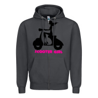 Smoke scooter girl Zipper Hoodie - artisFamous