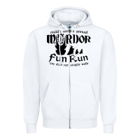 White mordor fun run Zipper Hoodie - artisFamous