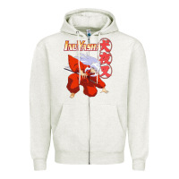 Oatmeal Heather vintage animejapanese cartoon Zipper Hoodie - artisFamous