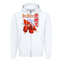 White vintage animejapanese cartoon Zipper Hoodie - artisFamous