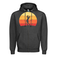 Charcoal Heather Vintage Retro Golf | Golfers Zipper Hoodie - artisFamous