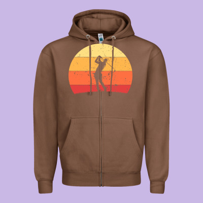 Vintage Retro Golf | Golfers Zipper Hoodie Designed By Artisfamous