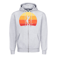 Heather Grey Vintage Retro Golf | Golfers Zipper Hoodie - artisFamous