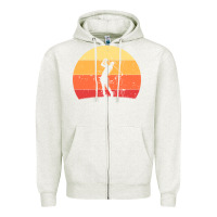 Oatmeal Heather Vintage Retro Golf | Golfers Zipper Hoodie - artisFamous