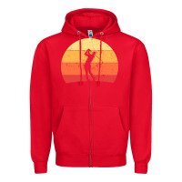 Red Vintage Retro Golf | Golfers Zipper Hoodie - artisFamous