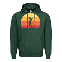Sports Green Vintage Retro Golf | Golfers Zipper Hoodie - artisFamous