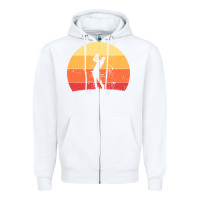 White Vintage Retro Golf | Golfers Zipper Hoodie - artisFamous