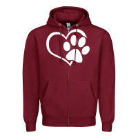 Burgundy dog dad mom puppy shirt love dogs paw print heart women men  shirt Zipper Hoodie - artisFamous
