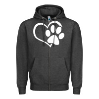 Charcoal Heather dog dad mom puppy shirt love dogs paw print heart women men  shirt Zipper Hoodie - artisFamous