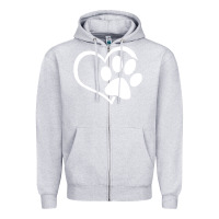 Heather Grey dog dad mom puppy shirt love dogs paw print heart women men  shirt Zipper Hoodie - artisFamous