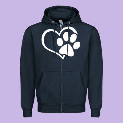 Dog Dad Mom Puppy Shirt Love Dogs Paw Print Heart Women Men  Shirt Zipper Hoodie Designed By Artisfamous