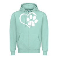 Seafoam dog dad mom puppy shirt love dogs paw print heart women men  shirt Zipper Hoodie - artisFamous