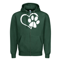Sports Green dog dad mom puppy shirt love dogs paw print heart women men  shirt Zipper Hoodie - artisFamous