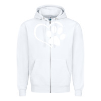 White dog dad mom puppy shirt love dogs paw print heart women men  shirt Zipper Hoodie - artisFamous