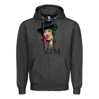Charcoal Heather jimi hendrix Zipper Hoodie - artisFamous