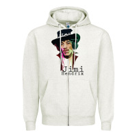 Oatmeal Heather jimi hendrix Zipper Hoodie - artisFamous