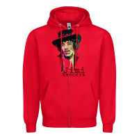 Red jimi hendrix Zipper Hoodie - artisFamous
