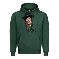 Sports Green jimi hendrix Zipper Hoodie - artisFamous