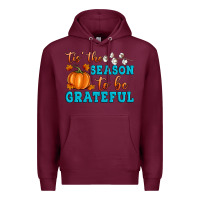 Burgundy Tis' the Season To Be Grateful Premium Hoodie - Artiststas