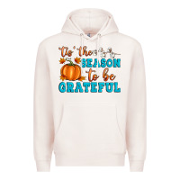 Pale Pink Tis' the Season To Be Grateful Premium Hoodie - Artiststas
