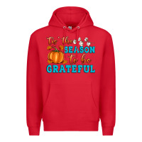 Red Tis' the Season To Be Grateful Premium Hoodie - Artiststas
