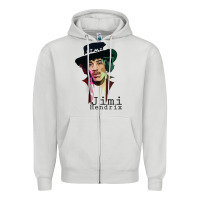Dove Grey jimi hendrix Zipper Hoodie - artisFamous