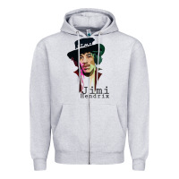 Heather Grey jimi hendrix Zipper Hoodie - artisFamous