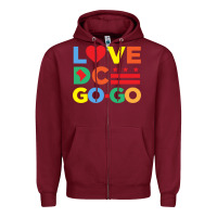 Burgundy love dc gogo Zipper Hoodie - artisFamous