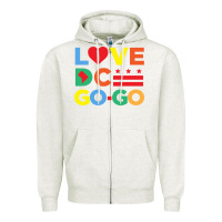 Oatmeal Heather love dc gogo Zipper Hoodie - artisFamous