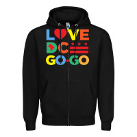 Black love dc gogo Zipper Hoodie - artisFamous