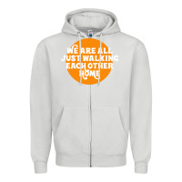 Dove Grey We are all just walking each other home Zipper Hoodie - artisFamous