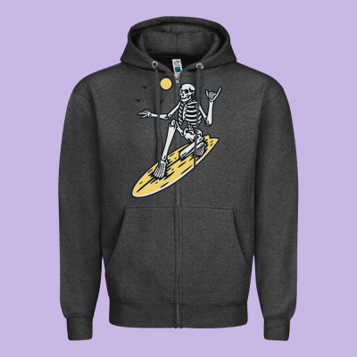 Surfing Zipper Hoodie Designed By Artisfamous