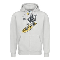 Dove Grey Surfing Zipper Hoodie - artisFamous