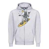 Heather Grey Surfing Zipper Hoodie - artisFamous