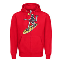 Red Surfing Zipper Hoodie - artisFamous