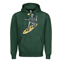 Sports Green Surfing Zipper Hoodie - artisFamous