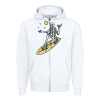 White Surfing Zipper Hoodie - artisFamous