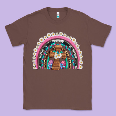 Easter Cross Daisy Egg Rainbow Classic Tee Designed By Artiststas