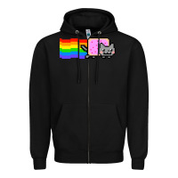 Black Nyan Cat Zipper Hoodie - artisFamous