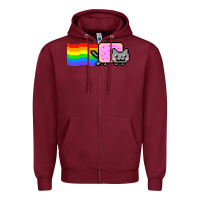 Burgundy Nyan Cat Zipper Hoodie - artisFamous