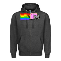 Charcoal Heather Nyan Cat Zipper Hoodie - artisFamous