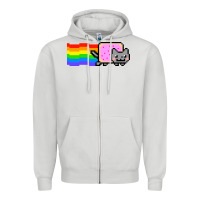 Dove Grey Nyan Cat Zipper Hoodie - artisFamous