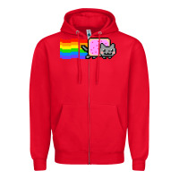 Red Nyan Cat Zipper Hoodie - artisFamous