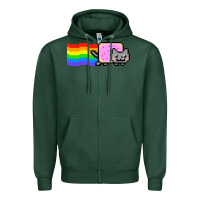 Sports Green Nyan Cat Zipper Hoodie - artisFamous