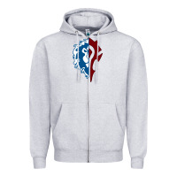 Heather Grey WORLD OF WARCRAFT MISTS OF PANDARIA HORDE Zipper Hoodie - artisFamous