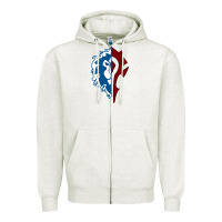 Oatmeal Heather WORLD OF WARCRAFT MISTS OF PANDARIA HORDE Zipper Hoodie - artisFamous