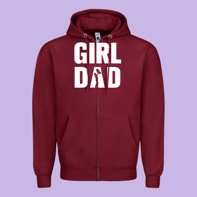 Girl Dad Zipper Hoodie Designed By Artisfamous