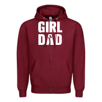 Burgundy Girl Dad Zipper Hoodie - artisFamous