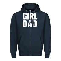Navy Girl Dad Zipper Hoodie - artisFamous