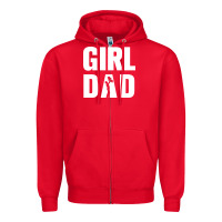 Red Girl Dad Zipper Hoodie - artisFamous